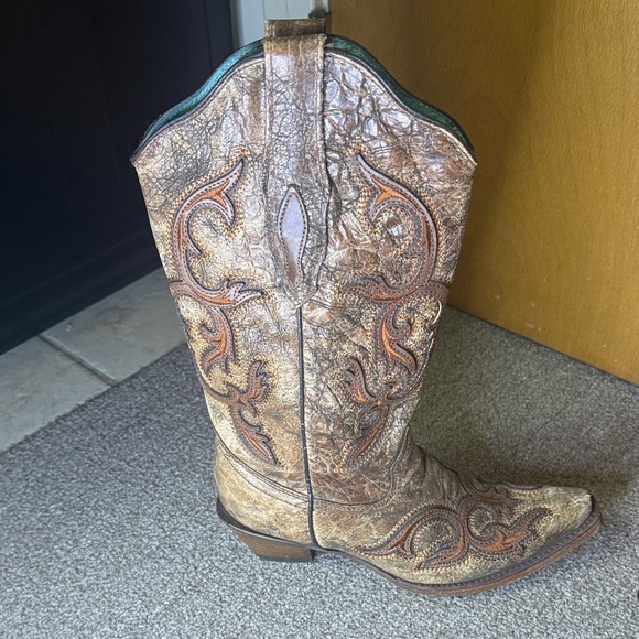 Corral Cognac/Brown Patch Boots C2902 Size 7 - Picture 3 of 9